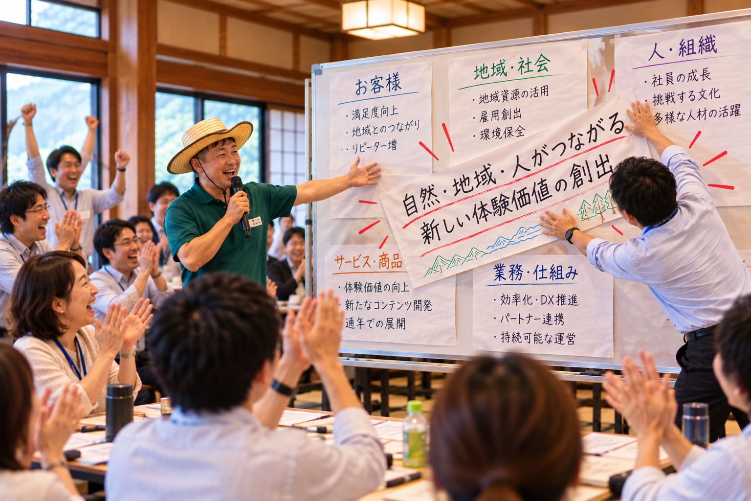 リトリート研修は会議ファシリテーターも担当します。